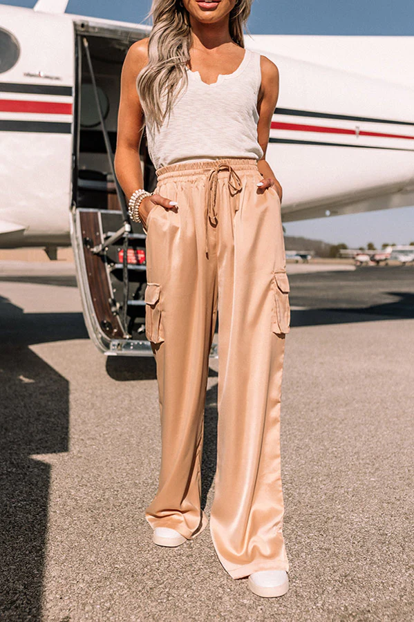 Sure And Steady High Waist Trousers In Tan - Image 7