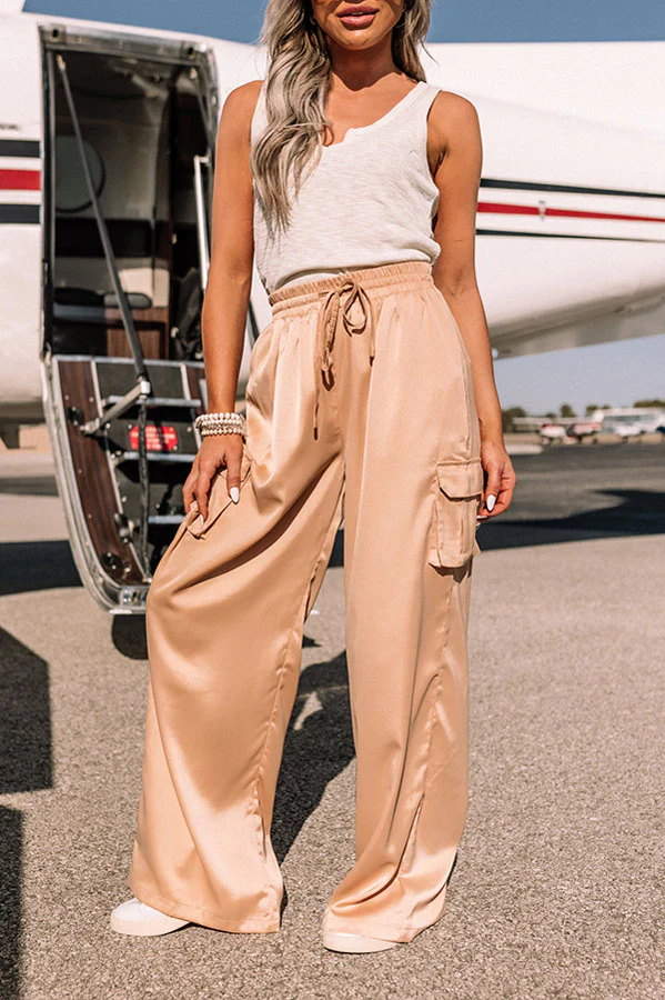 Sure And Steady High Waist Trousers In Tan - Image 8