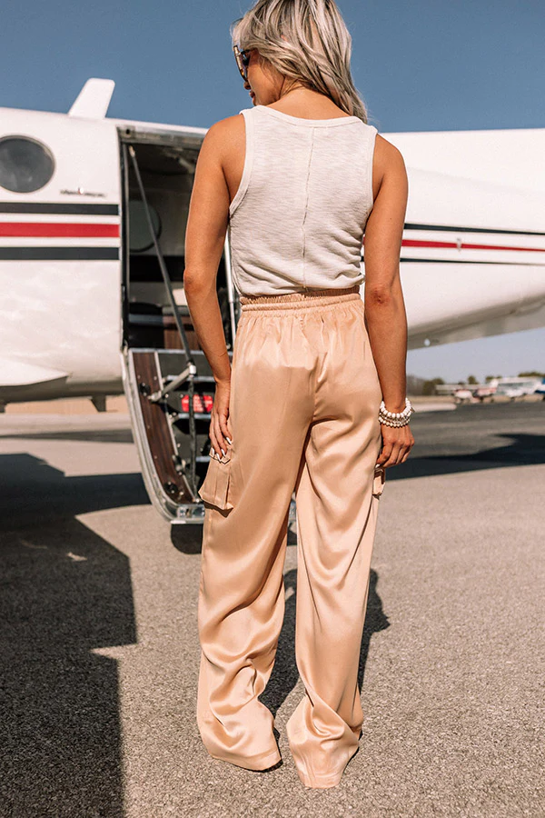 Sure And Steady High Waist Trousers In Tan - Image 9