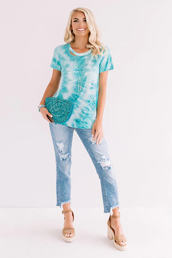 Surf Shack Tie Dye Tee In Turquoise - Image 2