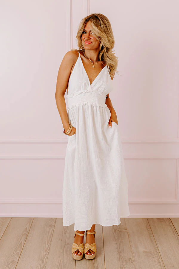 Sweet And Casual Midi in White - Image 5