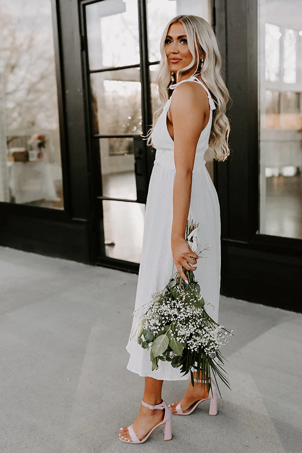 Sweet And Casual Midi in White - Image 7
