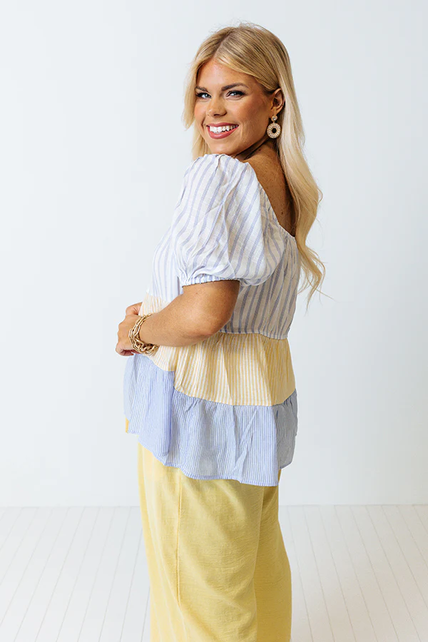 Sweet By The Sea Stripe Shift Top Curves - Image 4