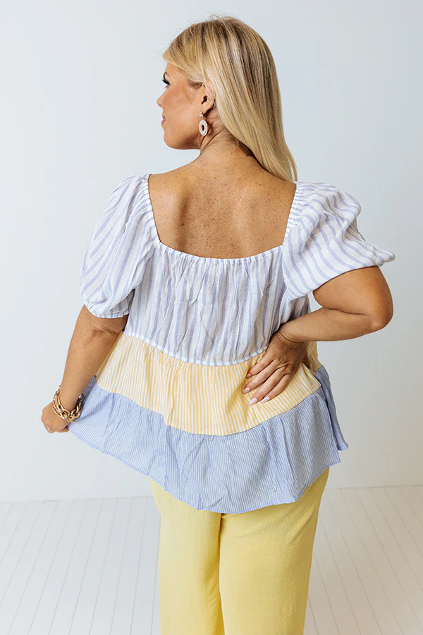 Sweet By The Sea Stripe Shift Top Curves - Image 5