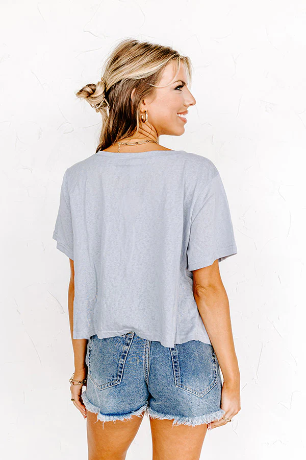 Sweet On Me Front Tie Top In Airy Blue - Image 4