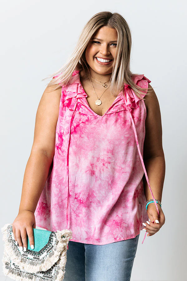 Sweet On Summer Tie Dye Shift Top in Pink Curves - Image 5