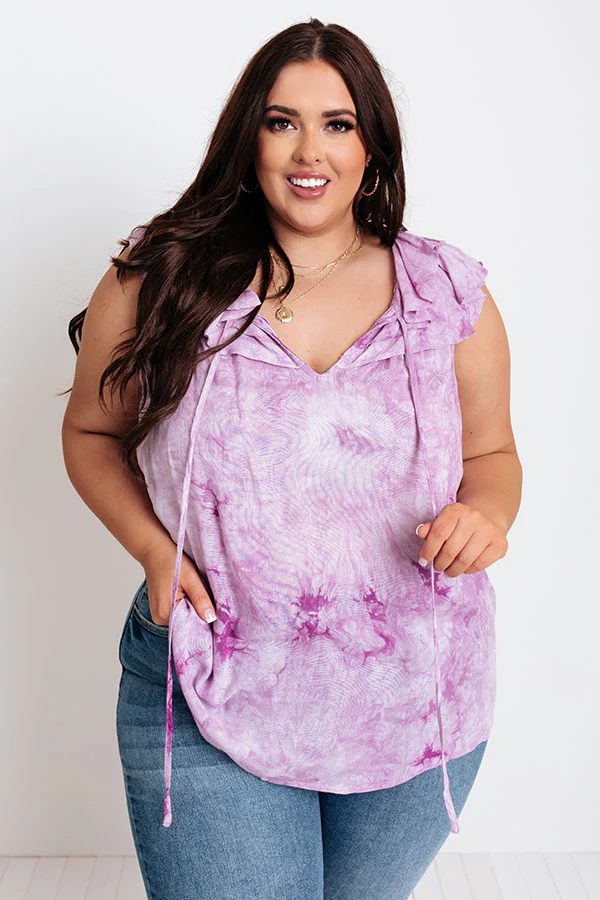 Sweet On Summer Tie Dye Shift Top in Purple Curves - Image 6