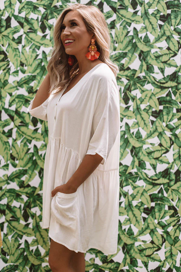 Sweet Summertime Babydoll Tunic In White - Image 3