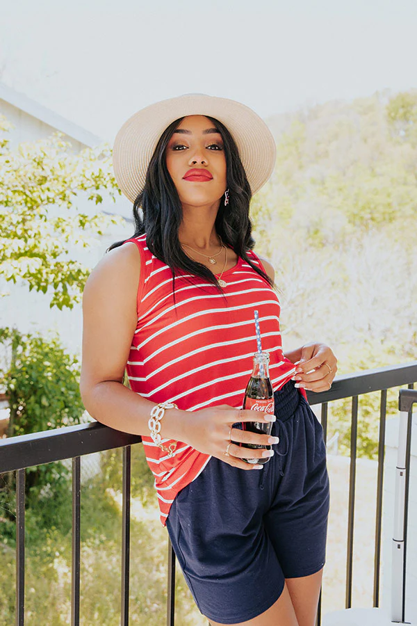 Sweeter In Stripes Shift Tank In Red - Image 3