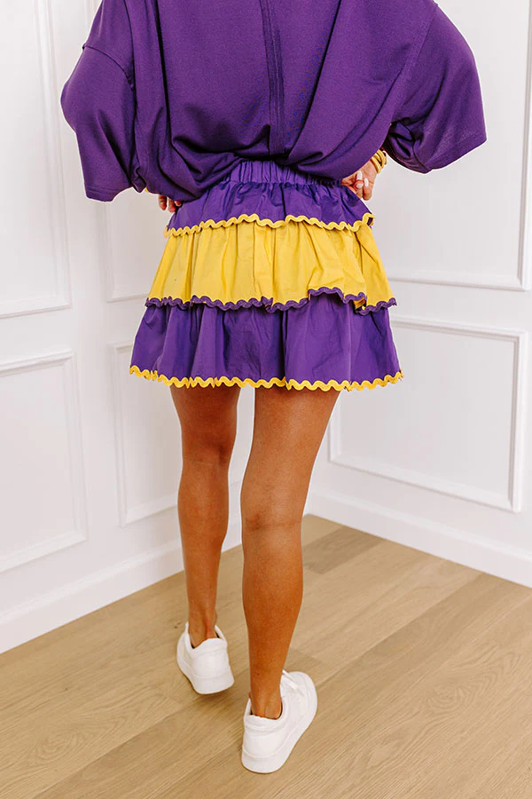 Tailgate Cutie High Waist Tiered Mini Skirt in Purple - Image 7