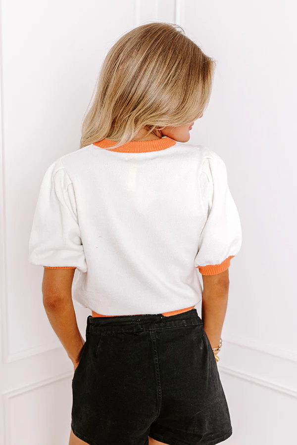 Tailgate Cutie Sequin Sweater Top in Ivory - Image 4