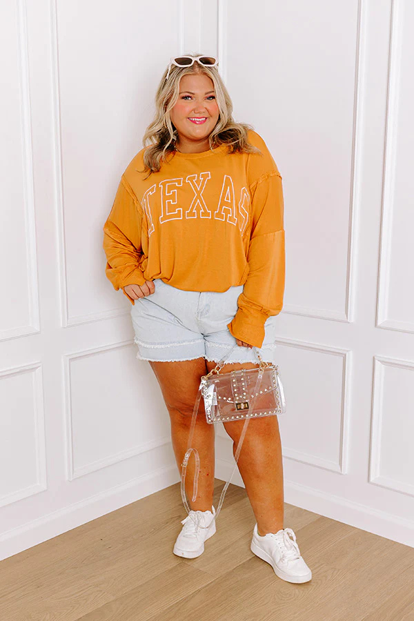 Texas Embroidered Oversized Top in Rust Curves - Image 3