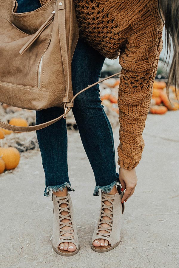 The Adrianna Peep Toe Bootie in Birch - Image 2