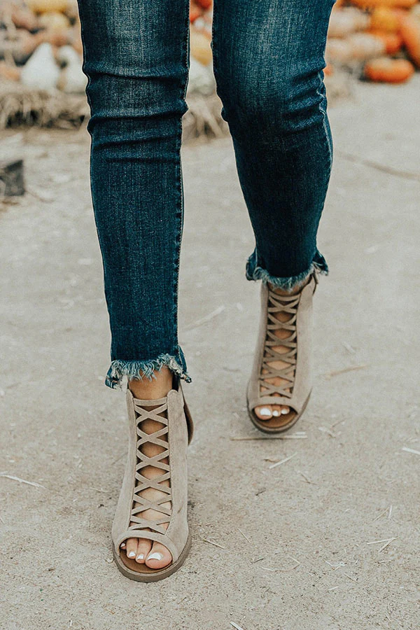 The Adrianna Peep Toe Bootie in Birch - Image 3