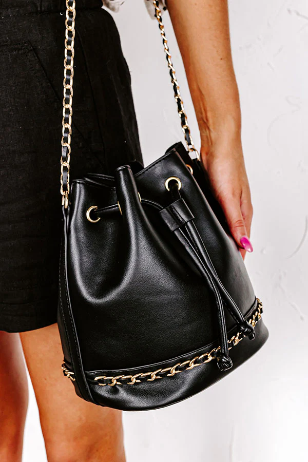 The Ahna Faux Leather Bag In Black - Image 3
