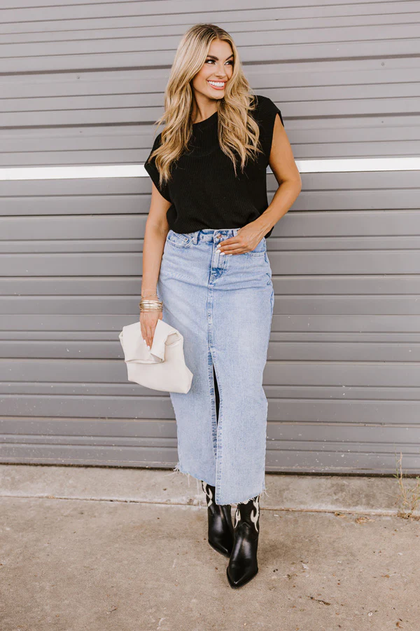 The Aliyah Denim Maxi Skirt - Image 2