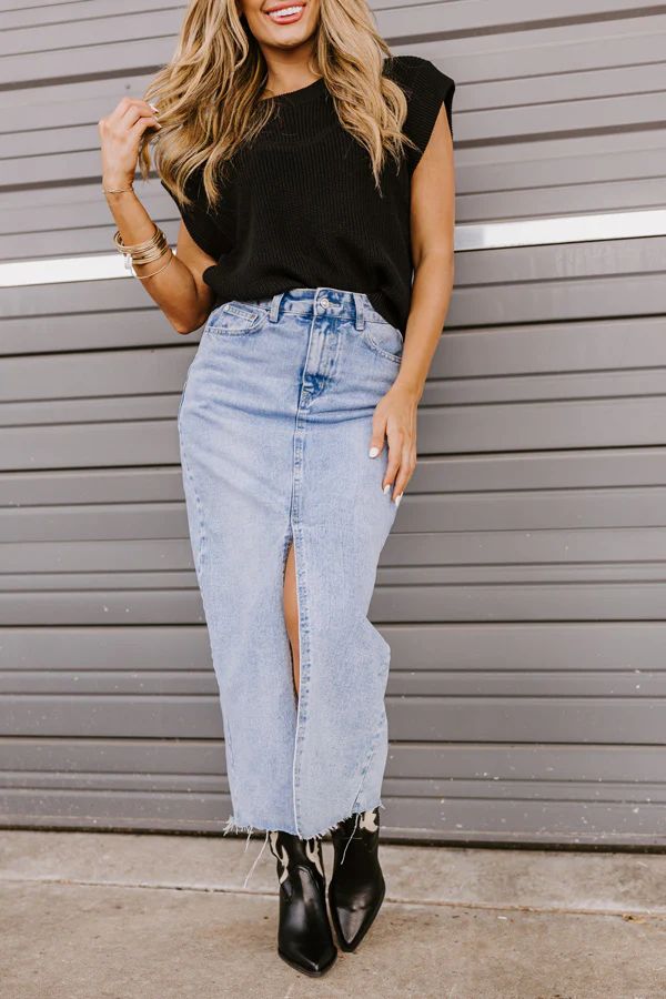 The Aliyah Denim Maxi Skirt - Image 3