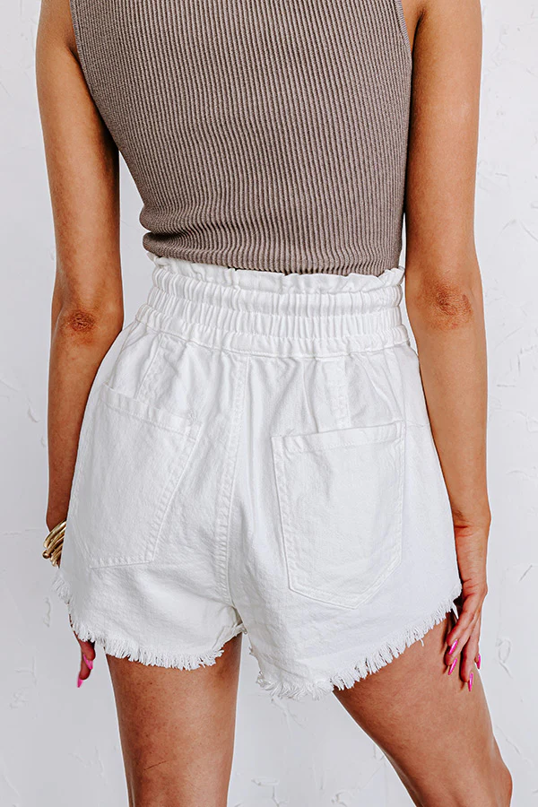 The Ashby High Waist Shorts in White - Image 6