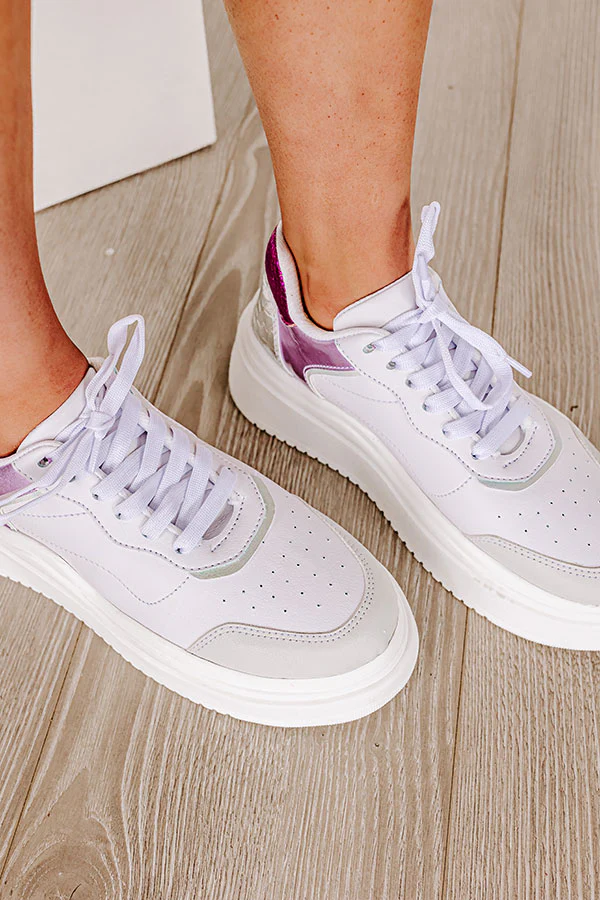 The Avianna Faux Leather Sneaker In Purple - Image 4