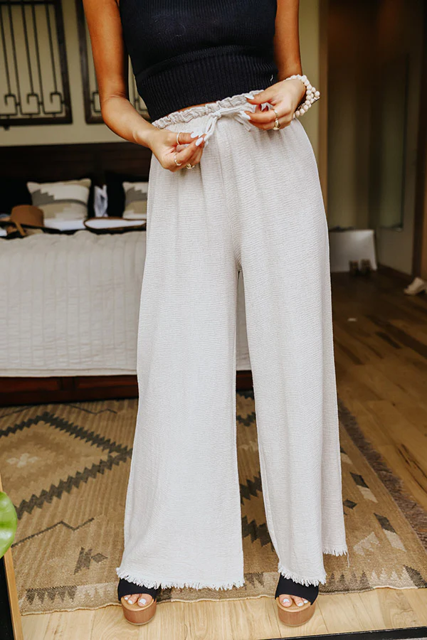 The Banks High Waist Linen-Blend Pants In Birch