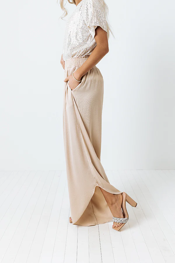 The Barrett High Waist Pants In Champagne - Image 3