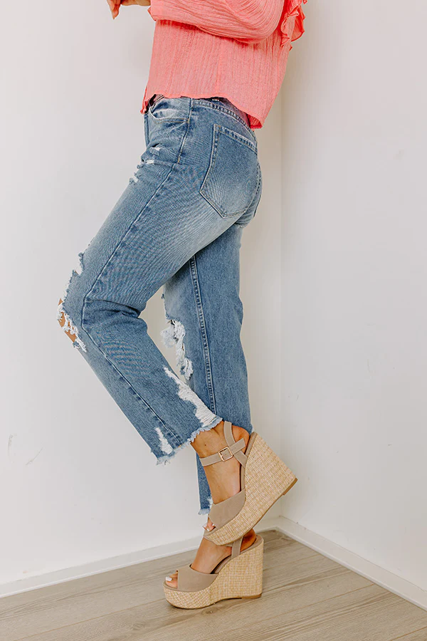 The Beatriz High Waist Distressed Straight Leg Jean - Image 4