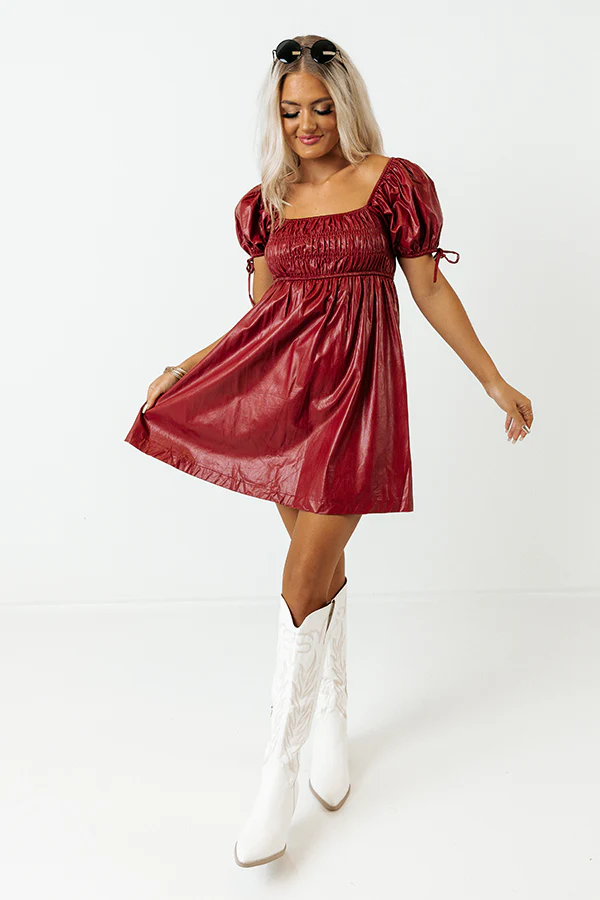 The Blossom Faux Leather Dress - Image 3