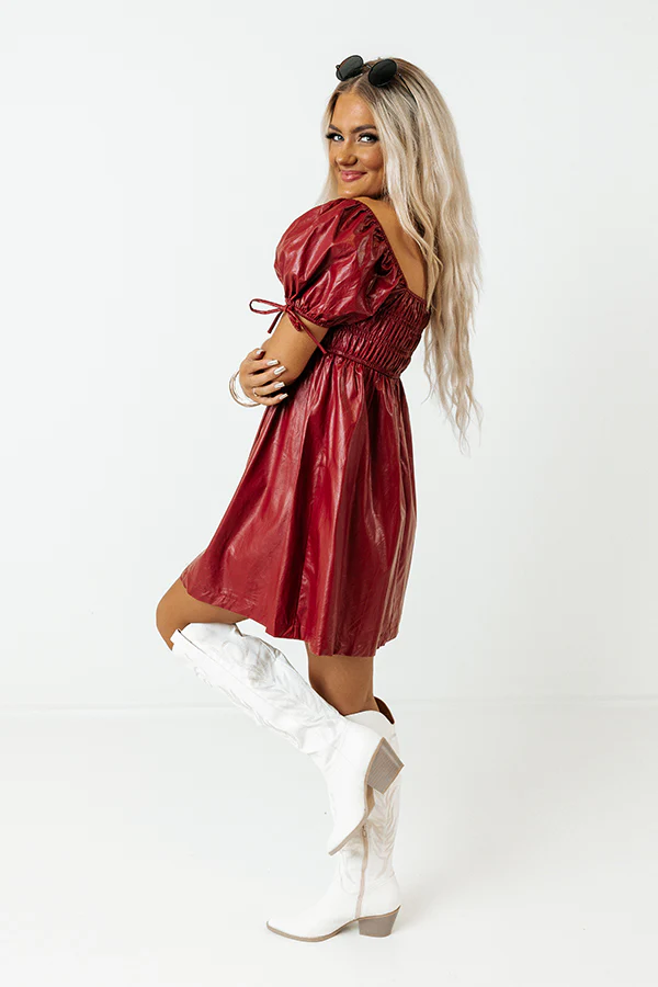 The Blossom Faux Leather Dress - Image 4