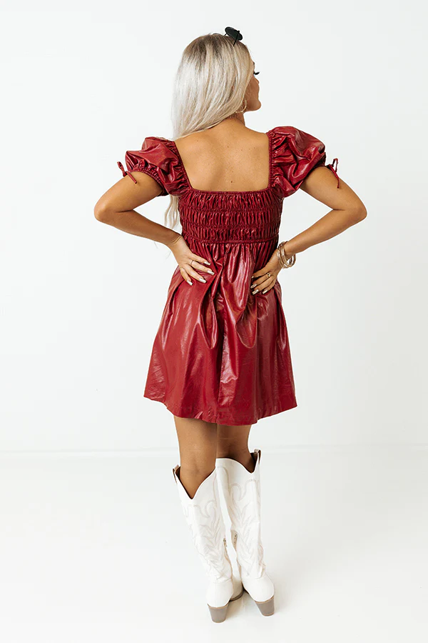 The Blossom Faux Leather Dress - Image 5