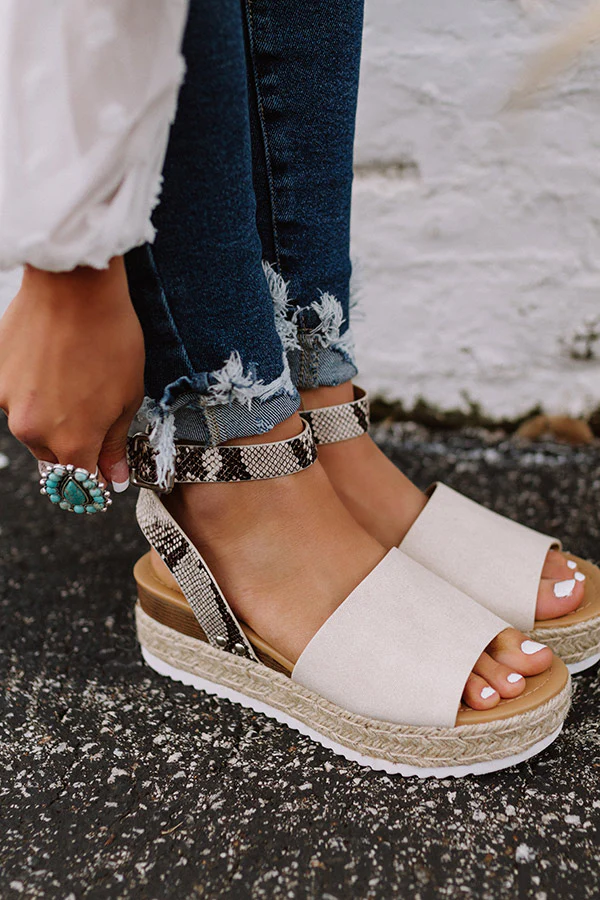 The Brighton Canvas Espadrille In Snake Print