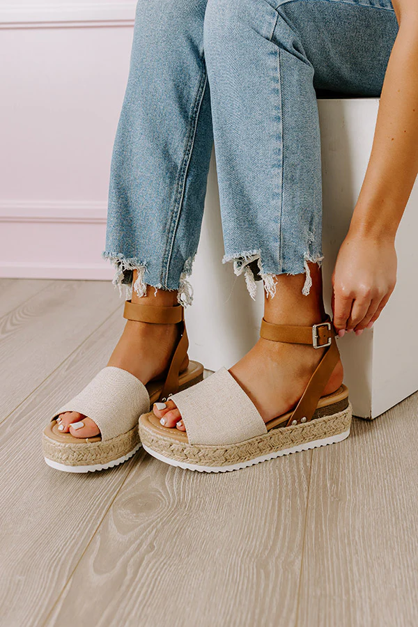 The Brighton Canvas Espadrille In Tan - Image 4