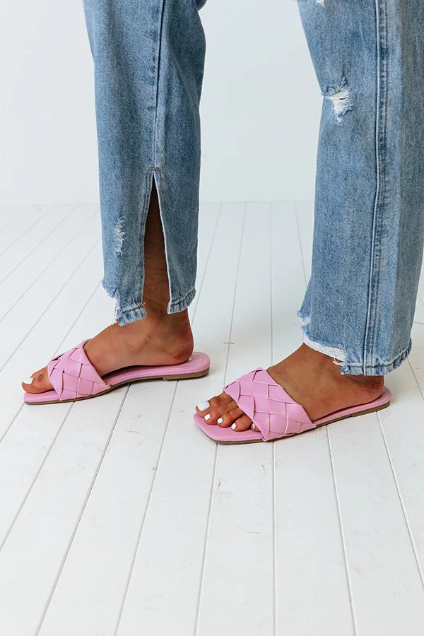 The Brynley Faux Leather Sandal In Pink - Image 4