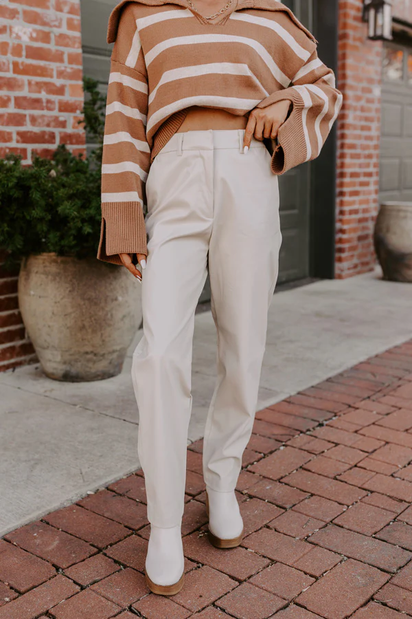The Catalina High Waist Faux Leather Pants in Sone - Image 2