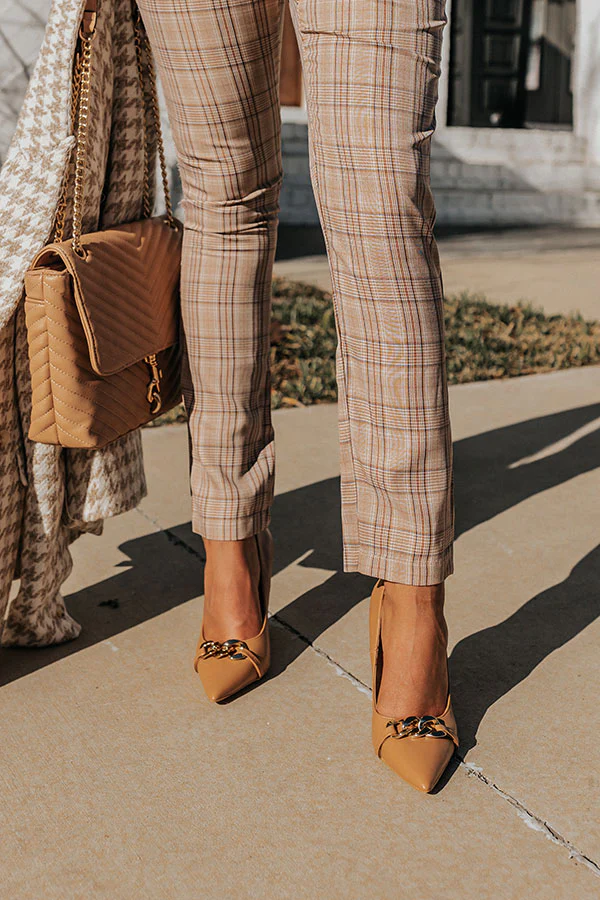 The Chantel Faux Leather Heel In Tan - Image 4