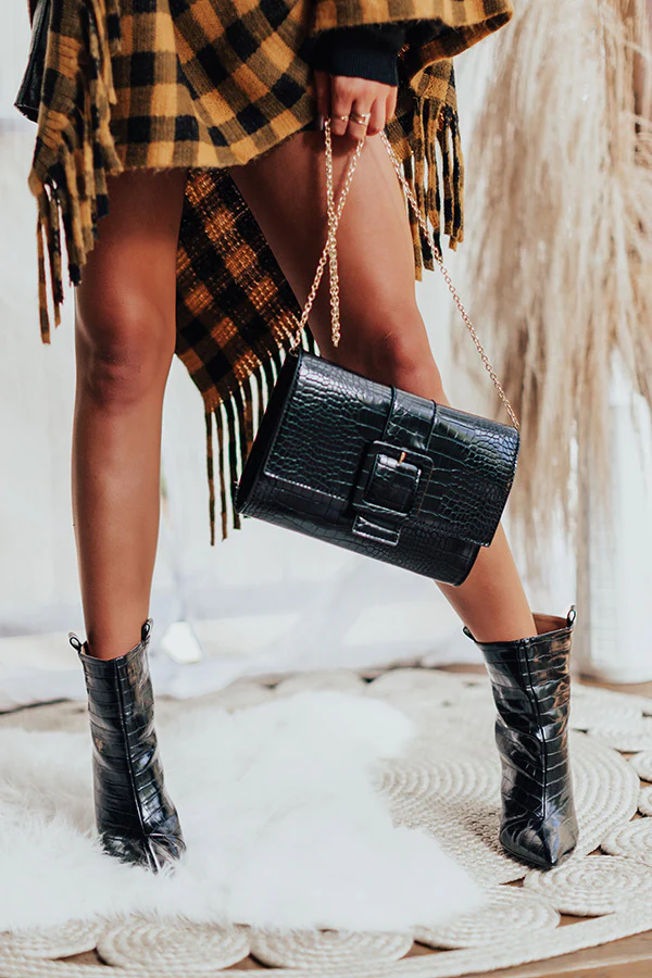 The Charlee Faux Leather Ankle Bootie In Black - Image 3