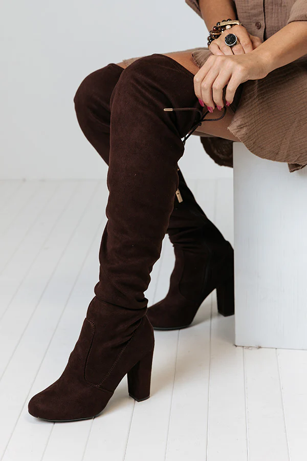 The Charleston Thigh High Boot In Chestnut - Image 3
