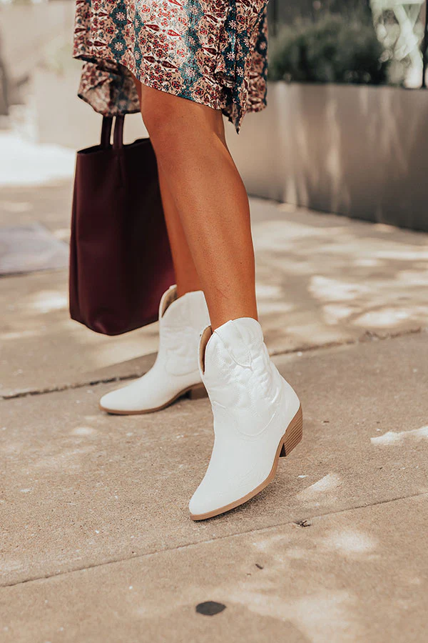 The Coop Faux Leather Cowboy Boot In White - Image 5