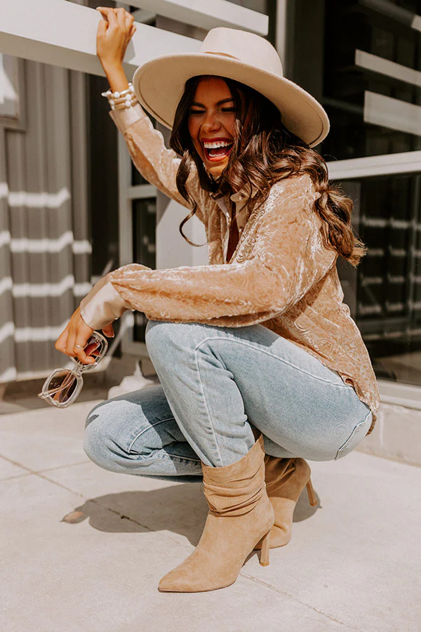The Dash Faux Suede Boot In Khaki - Image 3