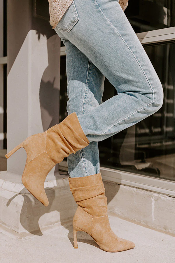 The Dash Faux Suede Boot In Khaki - Image 4