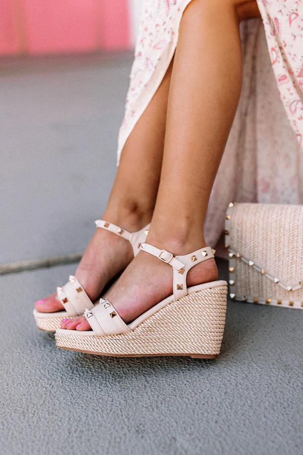 The Desperado Studded Wedge In Stone - Image 5