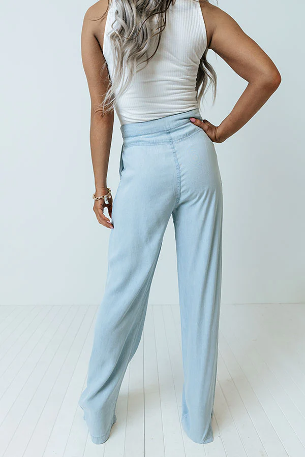 The Elain High Waist Chambray Pants - Image 5