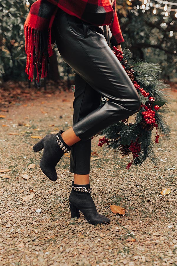 The Esperanza Faux Suede Bootie In Black - Image 4