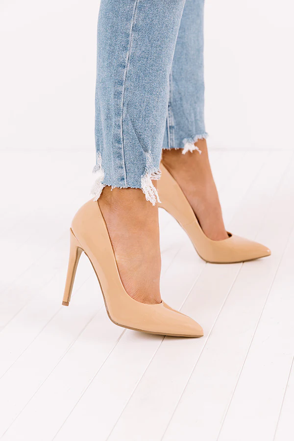 The Galilea Patent Heel In Iced Latte - Image 2