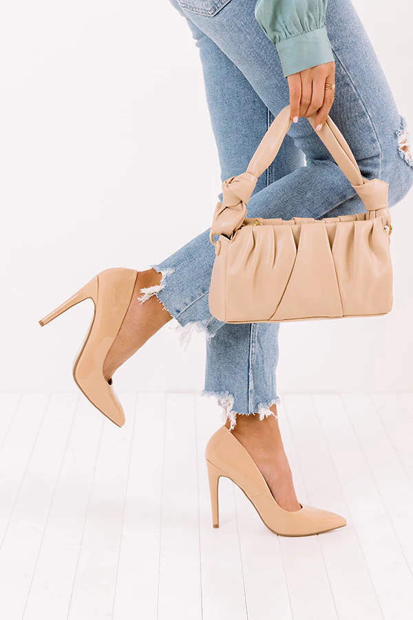 The Galilea Patent Heel In Iced Latte - Image 4