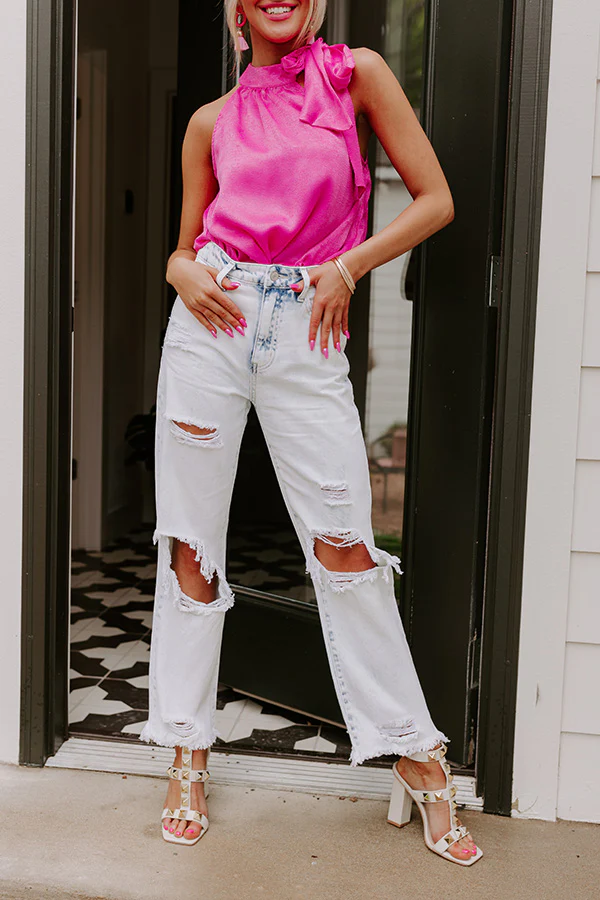 The Issey High Waist Distressed Straight Leg Jean - Image 7