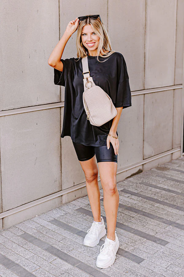 The Jessie Faux Leather Biker Shorts - Image 2