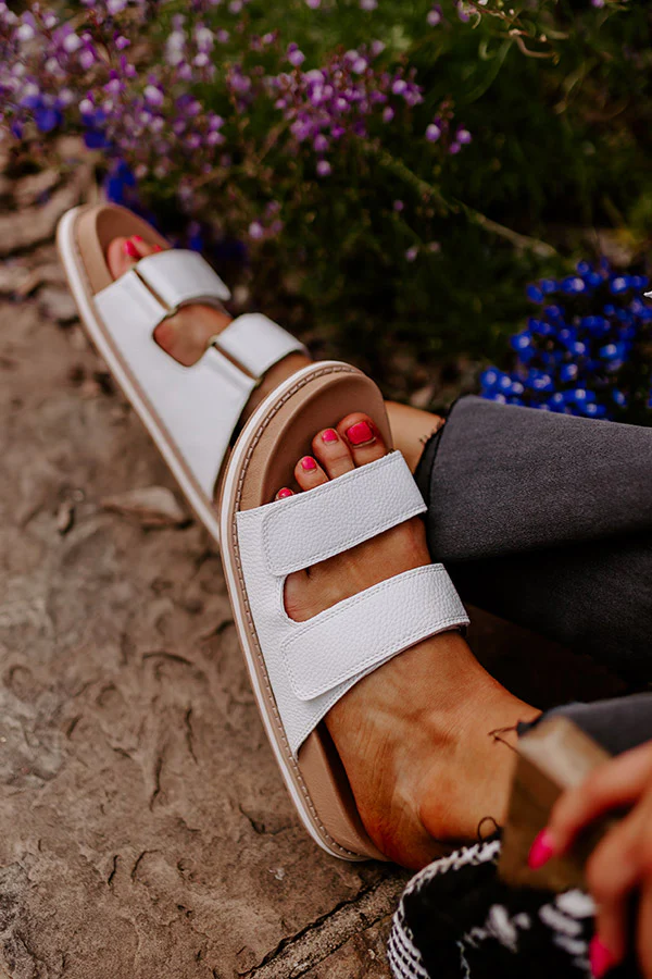 The Kanan Faux Leather Sandal In Ivory - Image 9
