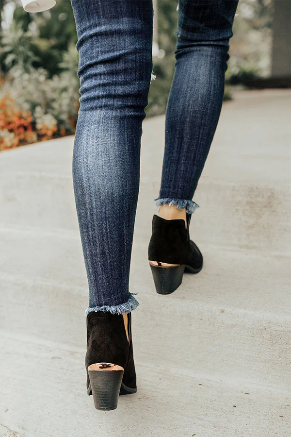 The Kimber Faux Suede Bootie in Black - Image 3