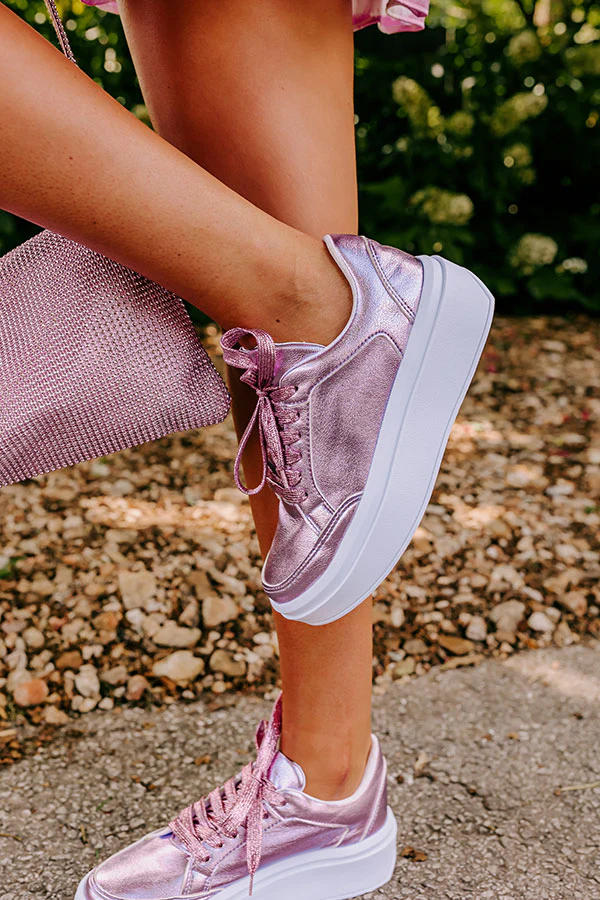 The Kimora Metallic Sneaker In Violet - Image 3