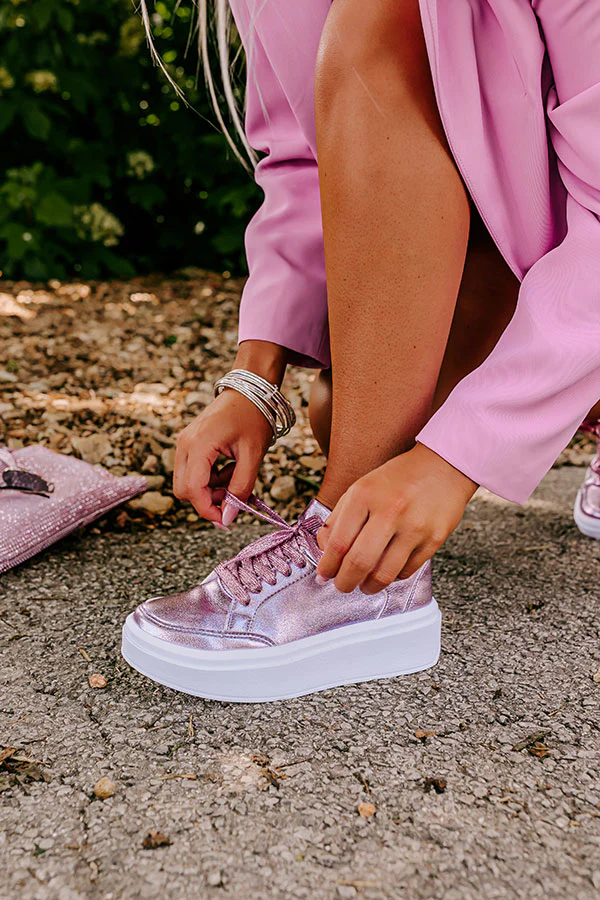 The Kimora Metallic Sneaker In Violet - Image 4